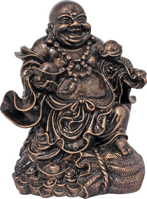 

Art N Hub Fengshui God Laughing Buddha Vastu Statue Home Décor Gift Item Decorative Showpiece - 27 cm(Earthenware, Gold)