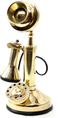 53% OFF on Artondoor Miniature Home Decor Telephone Showpiece - 23 cm(Brass, Yellow, Black)