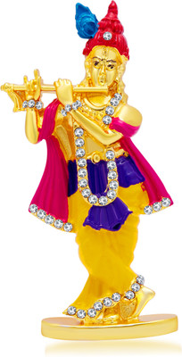 

Kulin Lord Krishna Idol | Murti For Car Dashboard | Home Decor | Gifting Decorative Showpiece - 4 cm(Gold Plated, Multicolor)