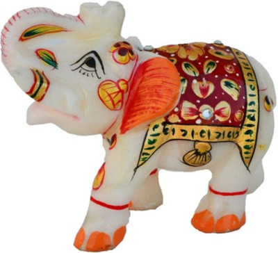 

Anshul Fashion decorative purpose marble red elephant Decorative Showpiece - 15 cm(Stoneware, Multicolor)