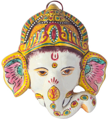 

Etsi Bitsi Metal Meenakari Ganesha Face Decorative Showpiece - 12 cm(Aluminium, Multicolor)