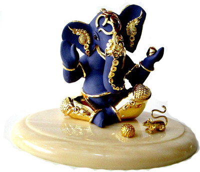 

Saanvi Creations Decorative Showpiece - 12 cm(Terracotta, Blue)
