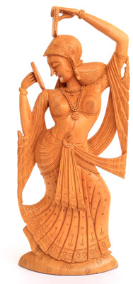 43% OFF on Craft International Beautiful Lady Sculpture with fine Carvings - 12 Inch Decorative Showpiece - 30.5 cm(Wood, Brown)