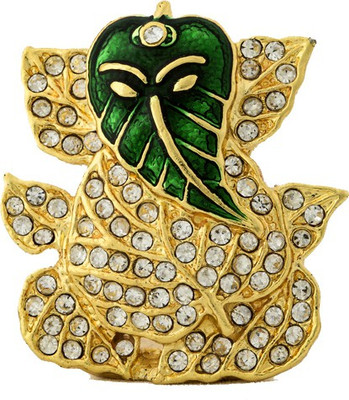 

Nilgiri Touch Leaf Ganesha Decorative Showpiece - 3.5 cm(Gold Plated, Gold)