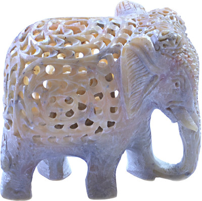 

Avinash Handicrafts soap stone Fine threecut Elephant Decorative Showpiece - 6.5 cm(Stoneware, Multicolor)