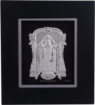 

Siri Creations 999 Pure Balaji With Acralyic Frame Big Decorative Showpiece - 22.5 cm(Silver, Silver)