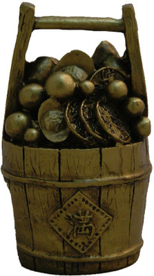 

DivyaMantra Feng Shui Wealth Bucket Decorative Showpiece - 8.5 cm(Polyresin, Brown)