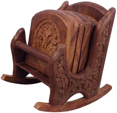Craft Art India Beautiful Miniature Rocking Chair Shaped Tea Coaster - Table Top Accessories & Housewarming Gifts Showpiece - 12 cm(Wooden, Brown) available at flipkart for Rs.429