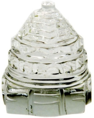 

Bagru Crafts Pure Sphatic Crystal Good Luck Shri Yantra Decorative Showpiece - 5 cm(Crystal, White)