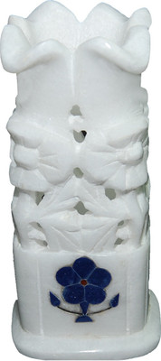 

Mne Flower Pot Decorative Showpiece - 5 cm(Stoneware, White)