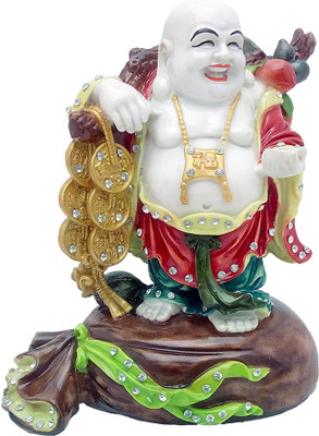 

Art N Hub Laughing Buddha - Handicraft Decor Statue (H-26cm) Decorative Showpiece - 26 cm(Polyresin, Multicolor)