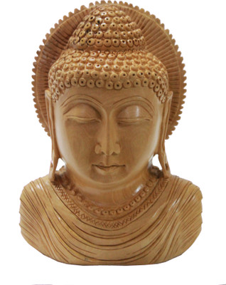 

Craft International Wooden Buddha Bust Statue - 6 Inch Decorative Showpiece - 15.25 cm(Wooden, Brown)