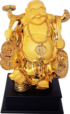 

Art N Hub Fengshui God Laughing Buddha Vastu Statue Home Décor Gift Item Decorative Showpiece - 27 cm(Gold Plated, Gold, Yellow)
