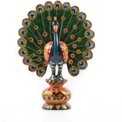 

Ruchi World Handmade Peacock Decorative Showpiece - 10.2 cm(Wooden, Multicolor)