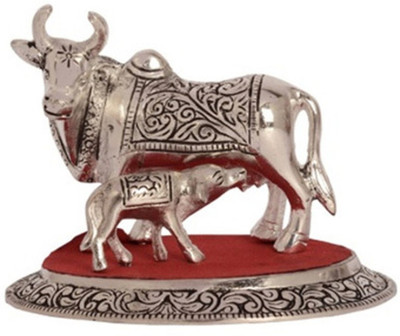 

Bajya Cow with Calf Decorative Showpiece - 10.2 cm(Aluminium, Multicolor)