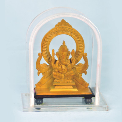 SC Handicrafts Lord Ganesha Decorative Showpiece - 12 cm(Wood, Beige) SC Handicrafts Lord Ganesha Decorative Showpiece - 12 cm(Wood, Beige)