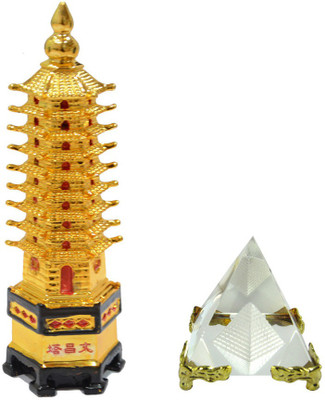 

Shubh Store Education Tower and Education Pyramid For Academic Success Best Combo Decorative Showpiece - 13.7 cm(Polyresin, Crystal, Gold)
