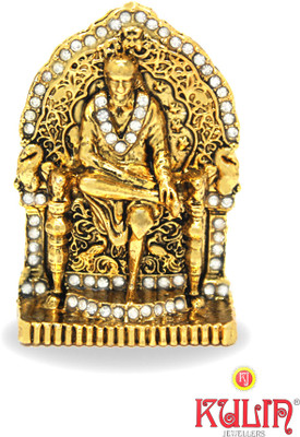 

Kulin Lord Sai | Saibaba Idol On Sinhasan For Car Dashboard | Home Decor | Gifting Decorative Showpiece - 3 cm(Gold Plated, Gold)