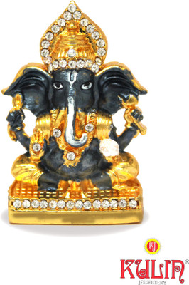 

Kulin God Ganesh | Ganpati | Lord Ganesha Idol - Statue | Gifting | Car Dashboard | Home Decor Decorative Showpiece - 5 cm(Gold Plated, Black)