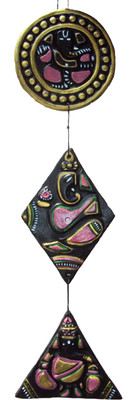 

Hand Artz Terracotta Handmade Home Decorative Ganesha Wall Hanging Decorative Showpiece - 42 cm(Terracotta, Multicolor)