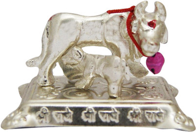 

DivyaMantra Sri Kamdhenu Gayatri Wish Fulfilling Cow Statue For Health Wealth Good Luck Happiness Prosperity Decorative Showpiece - 4.5 cm(Aluminium, Multicolor)