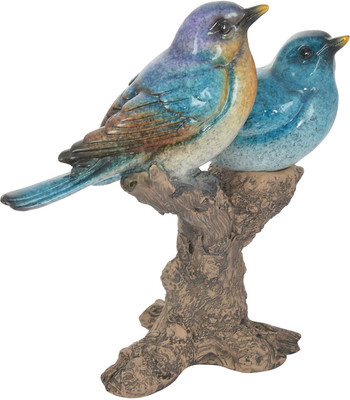 

shivika enterprises bird couple on tree branch Decorative Showpiece - 20 cm(Polyresin, Multicolor)