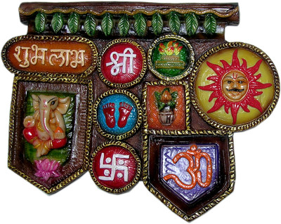 17% OFF on Megifting Vastu Ganesh Good Luck-Wall Hanging-MED Decorative Showpiece - 24 cm(Gold Plated, Multicolor) 17% OFF on Megifting Vastu Ganesh Good Luck-Wall Hanging-MED Decorative Showpiece - 24 cm(Gold Plated, Multicolor)