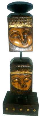 

Ratoomals Wooden 2 Gautam Budha Candle Stand W/Iron Stand Decorative Showpiece - 25 cm(Wooden, Brown)