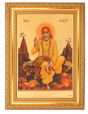 

BM Traders Sai Baba Decorative Showpiece - 40.64 cm(Wooden, Plastic, Gold)