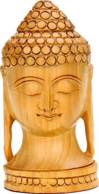 

Bgroovy Wooden Buddha Face Decorative Showpiece - 13 cm(Wooden, Brown)