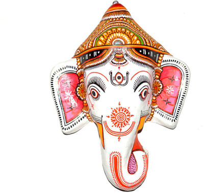 

Art Godaam White Ganesha Decorative Showpiece - 26 cm(Paper Mache, White)