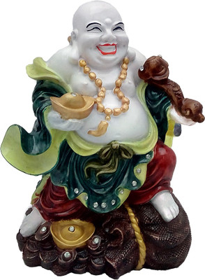 

Art N Hub Multicolour Feng Shui Laughing Buddha Handicraft Idol Lord Gautam Buddha Statue Decorative Spiritual Vastu Showpiece Figurine - Religious Gift item & Murti for Mandir / Temple / Home Decor / Office Decorative Showpiece - 26 cm(Earthenware, Multi