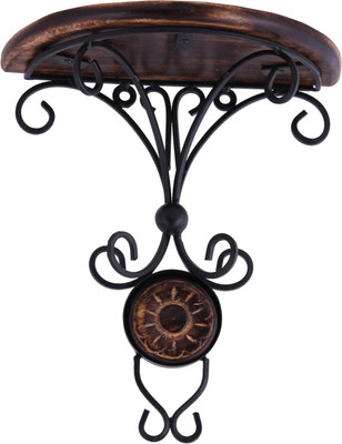 

Frabjous Beautiful wood & wrought iron Fancy wall bracket/shelve for Living room decoration Decorative Showpiece - 22 cm(Wooden, Brown)