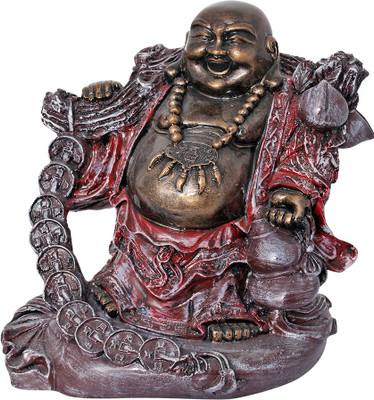 

Art N Hub Fengshui God Laughing Buddha Vastu Statue Home Décor Gift Item Decorative Showpiece - 22 cm(Earthenware, Multicolor)