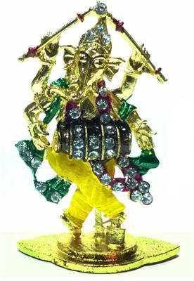 Swarnim Jewellers Lord Ganesha Decorative Showpiece - 5.2 cm(Bronze, Gold)