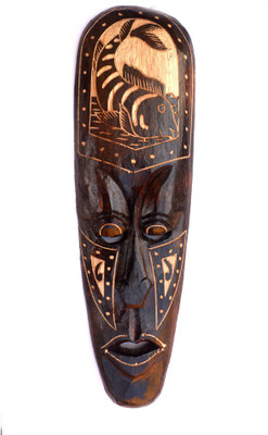 

Art Godaam Coloured figure mask Decorative Showpiece - 50 cm(Wooden, Multicolor)