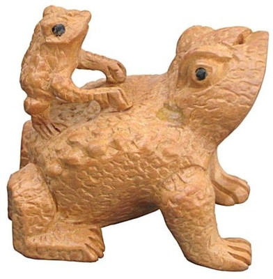 

Chitra Handicraft Frog Decorative Showpiece - 7 cm(Wooden, Brown)
