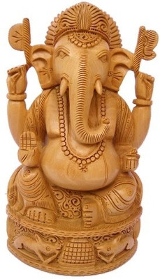 

Craft International Lord Ganesha Decorative Showpiece - 20.5 cm(Wooden, Brown)
