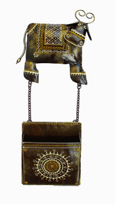 

Crafticia Crafticia Metal Cow Letter Holder Decorative Showpiece - 47 cm(Iron, Multicolor)