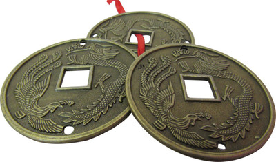 Speakfortune.com Fenghui Lucky Coin With Dragon Engraved Showpiece - 5 cm(Brass, Gold, Multicolor) available at flipkart for Rs.159