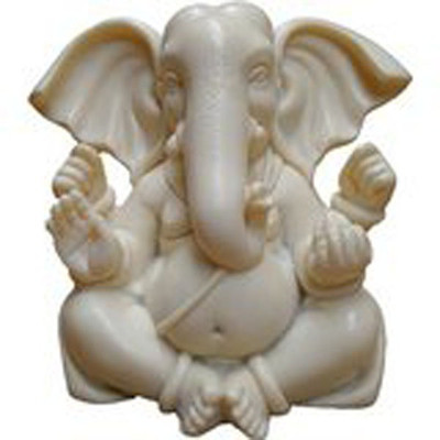 

Heeran Art Kan Ganesha Wht Decorative Showpiece - 7.5 cm(Microfibre, White)