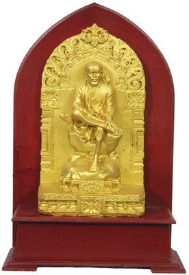 

Anveshana Retail Golden Sai Baba with Frame Molded Statue Decorative Showpiece - 34 cm(Wooden, Gold)