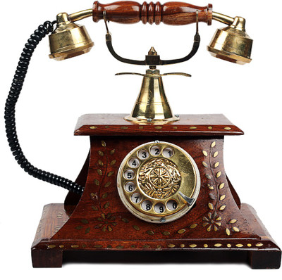 68% OFF on Woodstock Antique Operational Telephone Maharaja Style Decorative Showpiece - 23 cm(Wooden, Brown) 68% OFF on Woodstock Antique Operational Telephone Maharaja Style Decorative Showpiece - 23 cm(Wooden, Brown)