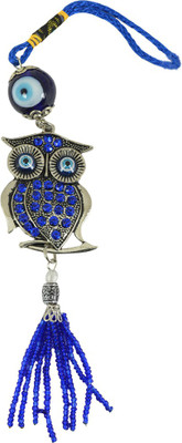 

Reiki Crystal Products feng shui evil eye with Owl Decorative Showpiece - 21 cm(Porcelain, Blue)