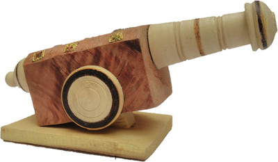 

JaipurCrafts Rajasthani Canon Decorative Showpiece - 5.08 cm(Wooden, Brown)