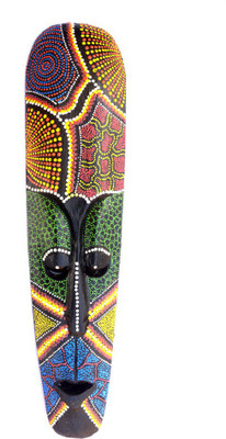 

Art Godaam Coloured figure mask Decorative Showpiece - 50 cm(Wooden, Multicolor)