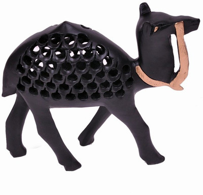 

craft addict rajasthani handicrafts Decorative Showpiece - 15 cm(Wooden, Black)