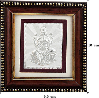 

Siri Creations 999 Pure Silver Photo Frame Size 1 God Lakshmi Wooden Frame Decorative Showpiece - 10 cm(Silver, Silver)