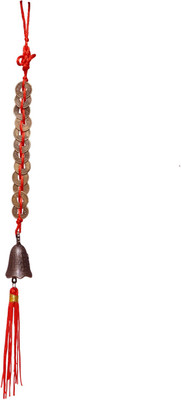 

Samriddhi Vastu feng shui 12 coin bell to attract financial opportunity 32cm Decorative Showpiece - 32 cm(Iron, Gold)