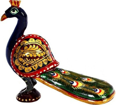 

Ruchi World Sitting Peacock Decorative Showpiece - 7 cm(Wooden, Multicolor)